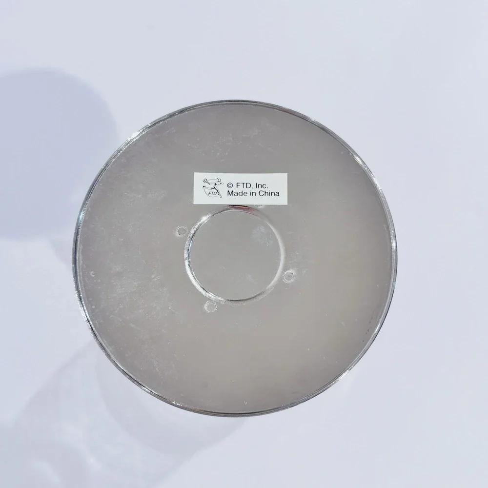 Vintage FTD Silver Plated Clear Glass 9